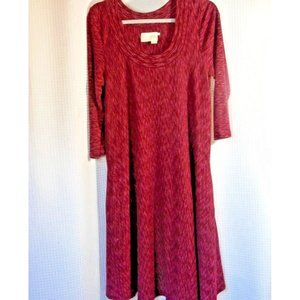 ANTHROPOLOGIE Saturday Sunday Women's Narva Swing Dress, Pockets, Burgundy  Sz M